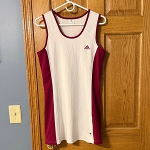 Adidas Jersey Tank Tennis Dress Dark Pink and White
